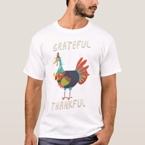 Grateful Thankful Thanksgiving  T_Shirt