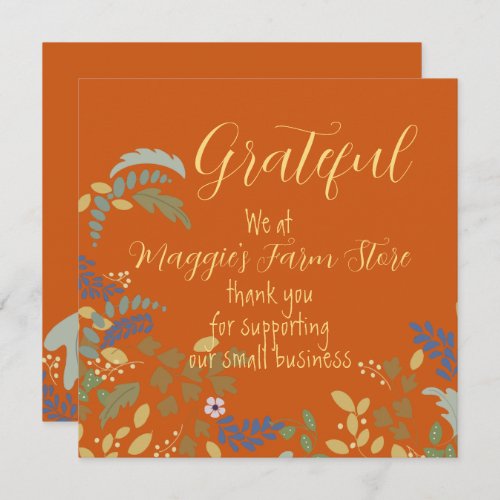 Grateful Thanksgiving Business Holiday Card