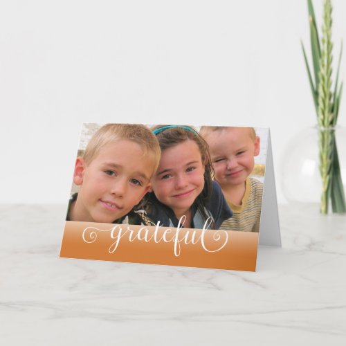 Grateful Thanksgiving custom photo Holiday Card