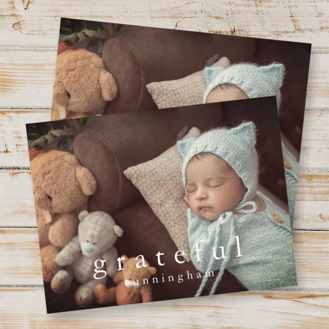 Grateful Thanksgiving Modern Family Photo Holiday Postcard (Creator Uploaded)