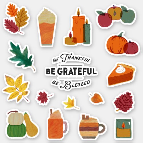 Grateful Thanksgiving Pumpkin Spice Sticker Pack