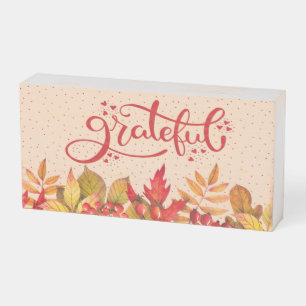 Grateful Thanksgiving Wooden Box Sign