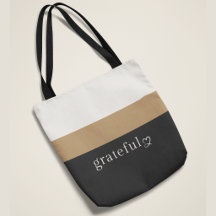 Grateful Tote Bag | Positive Premium Stripe Design