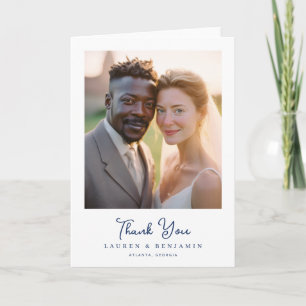 Grateful Warm Minimalist Photo Thank You Card