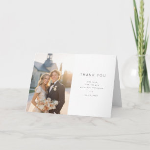 Grateful Warm Minimalist Photo Thank You Card