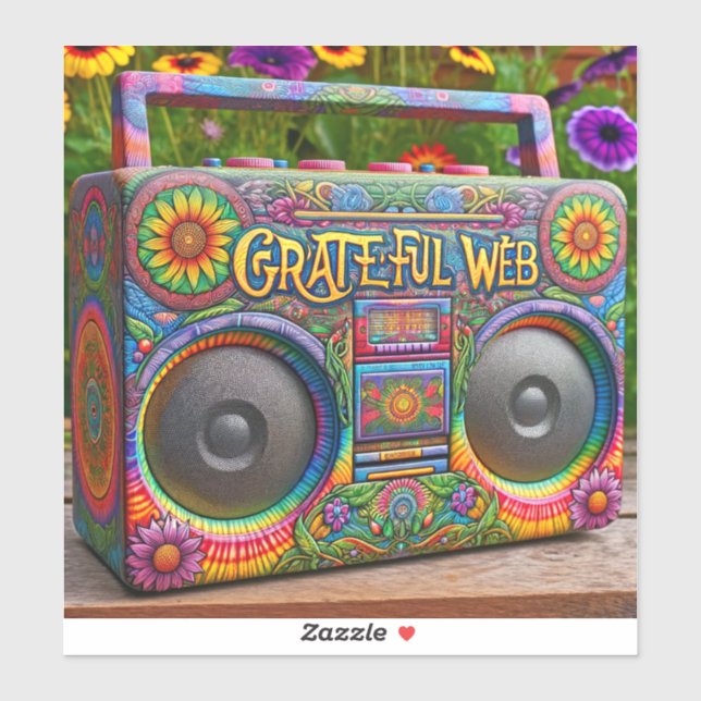 Grateful Web boombox Sticker (Sheet)