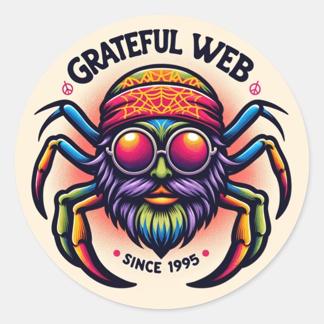 Grateful Web - Spydye3 Classic Round Sticker (Front)