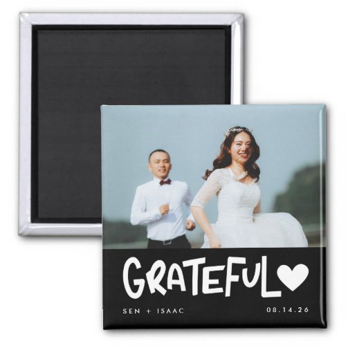 Grateful Wedding Photo Thank You Magnet