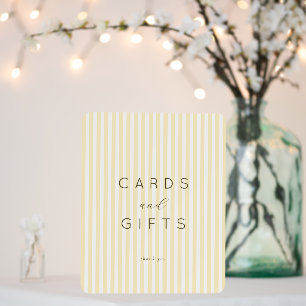 Grateful Yellow Striped Minimalist Thank You Card Foam Board