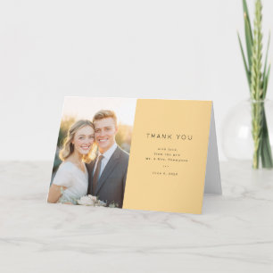 Grateful Yellow Wedding Thank You Card