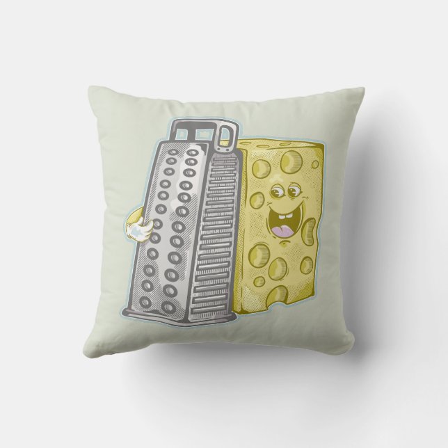 Grating cheese  throw pillow (Back)