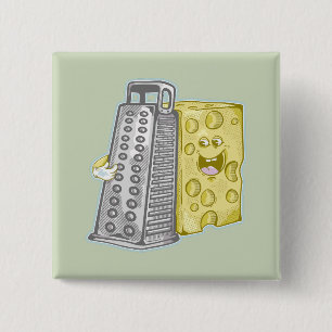 Grating cheese with a grater Funny food Button