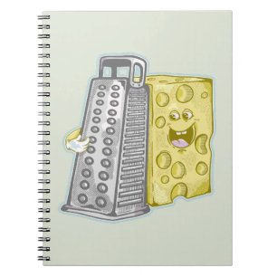 Grating cheese with a grater Funny food Notebook