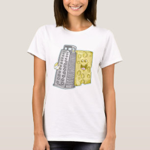 Grating cheese with a grater Funny food T-Shirt