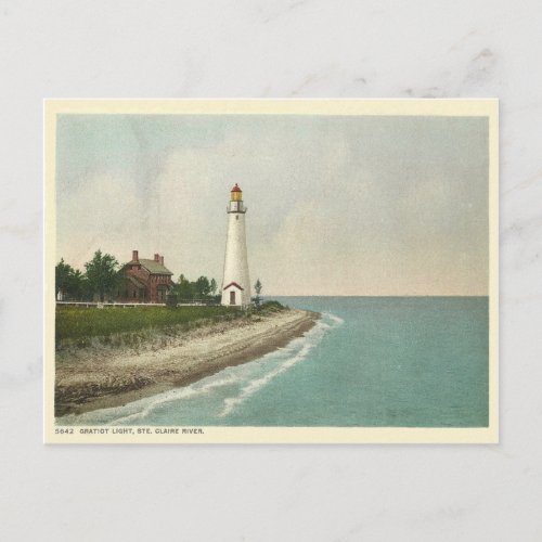 Gratiot Light Michigan Postcard