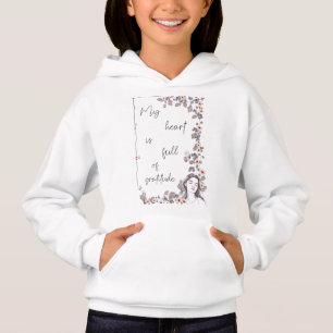 Gratitude Affirmation. Floral Positive Mindset Hoodie