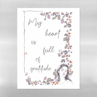 Gratitude Affirmation. Floral Positive Mindset Magnetic Dry Erase Sheet