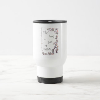 Gratitude Affirmation. Floral Positive Mindset Travel Mug