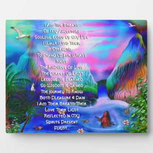 Gratitude Ancestor Poem Tabletop Plaque with Easel