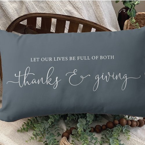 Gratitude and Giving Saying Lumbar Pillow