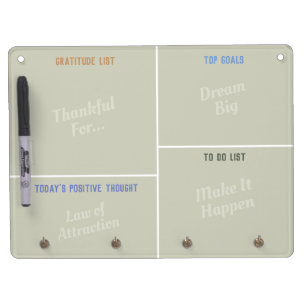 Gratitude and Goals Action Bullet List Dry Erase B Dry Erase Board With Keychain Holder