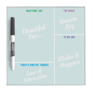 Gratitude and Goals Action Bullet List Dry Erase Board
