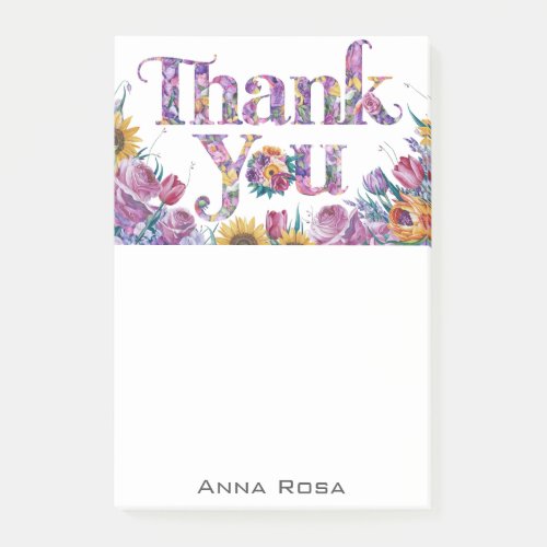 *~* Gratitude AP85 Flowers Thank You Manifesting Post-it Notes