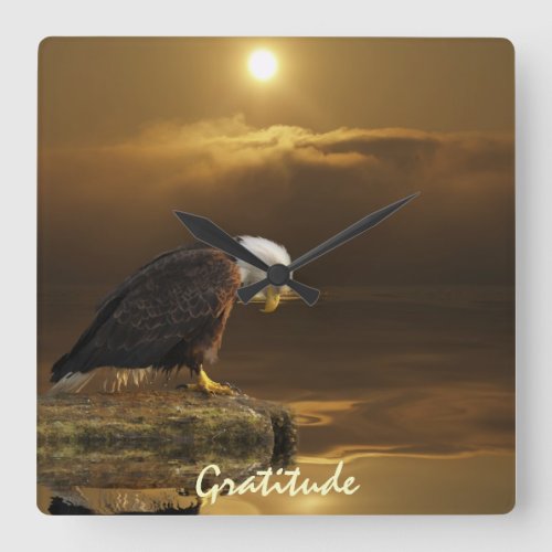 Gratitude Bald Eagle Spiritual Wildlife Clock