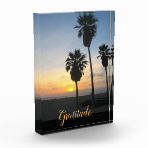 Gratitude Beach California Sunset Acrylic Award