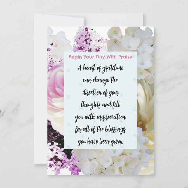 Gratitude Bible Verse Floral Meditation Card (Front)