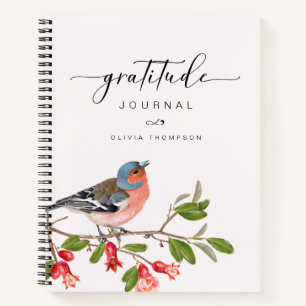 Gratitude Bird Foliage Name Journal Notebook
