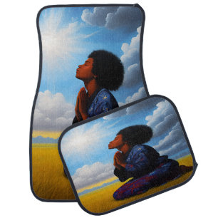 Gratitude Black Christian Art Car Mats