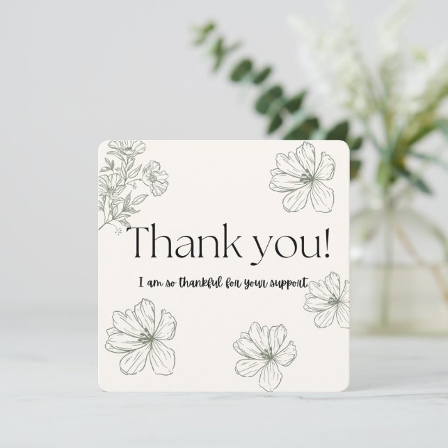 Gratitude Blossoms - Minimalist Thank You Card (Standing Front)