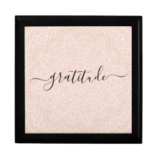 Gratitude blush pink script gift box