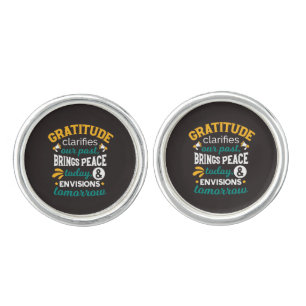 Gratitude Brings Peace Today – Positive Faith Cufflinks