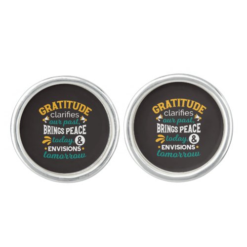 Gratitude Brings Peace Today – Positive Faith Cufflinks