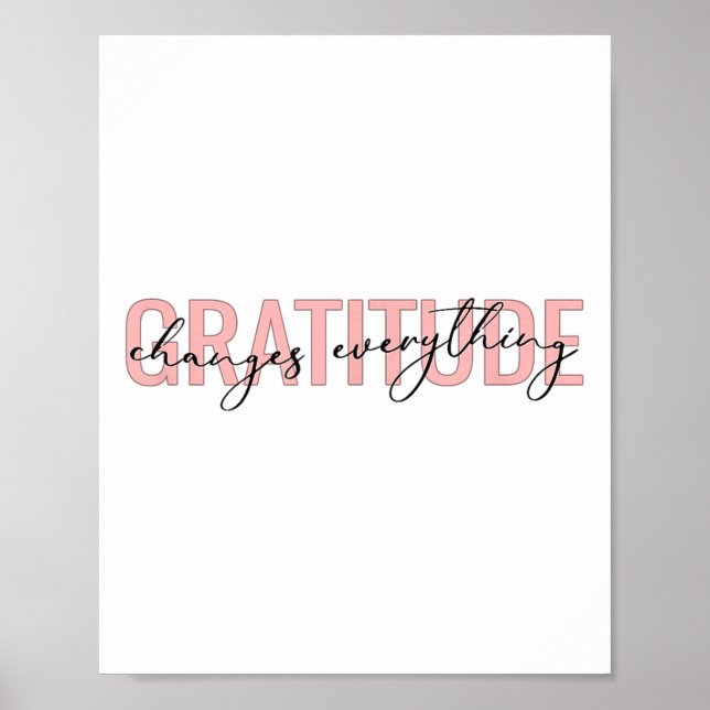 Gratitude Changes Everything Motivational Sitive M Poster (Front)