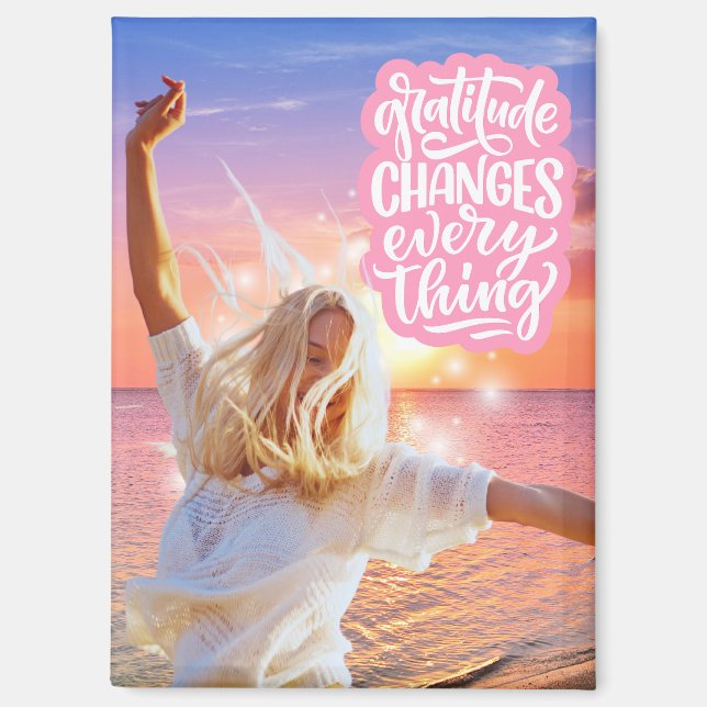 Gratitude Changes Everything Sunset Beach Poster Magnet (Front)