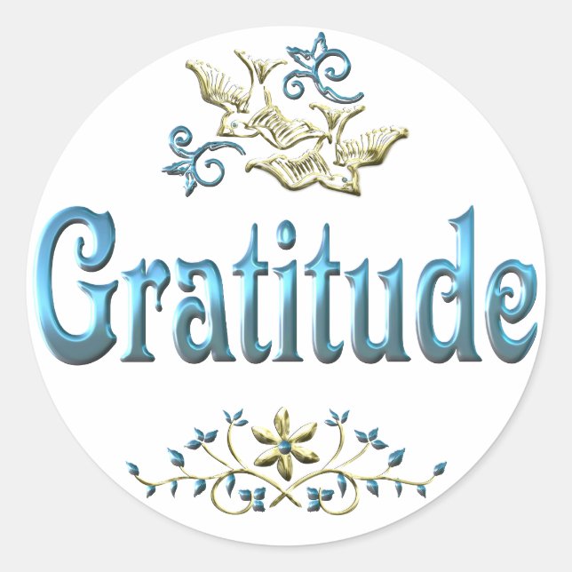 GRATITUDE CLASSIC ROUND STICKER (Front)