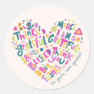 Gratitude classic round sticker