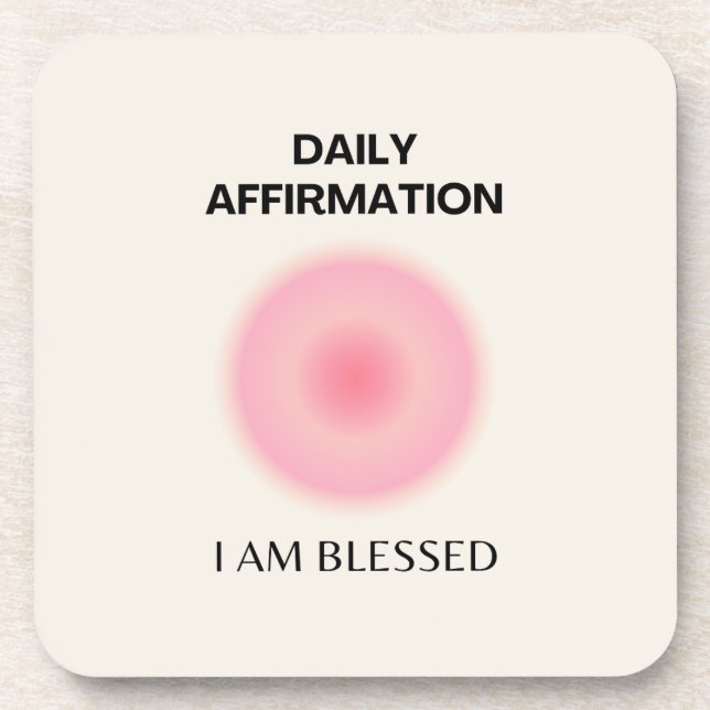 Gratitude Daily Affirmation Positive Spiritual Beverage Coaster (Front)