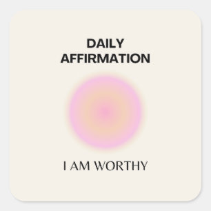 Gratitude Daily Affirmation Positive Spiritual Square Sticker