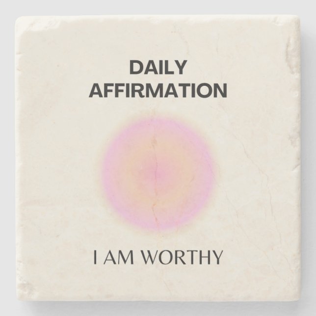 Gratitude Daily Affirmation Positive Spiritual Stone Coaster (Front)