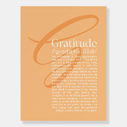 Gratitude Defined (Tangerine) Foam Board