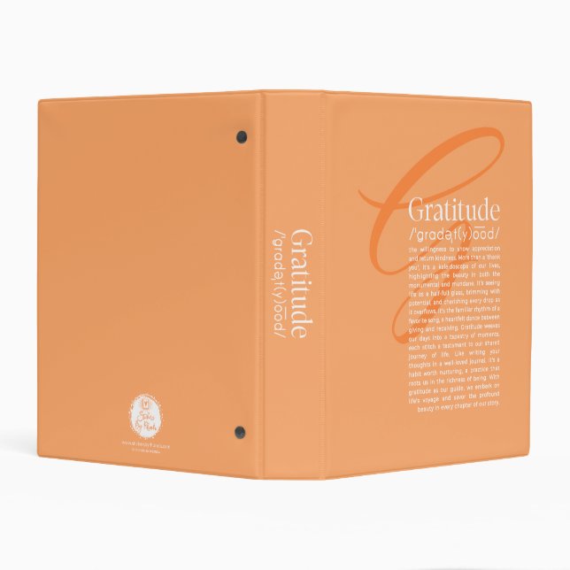 Gratitude Defined (Tangerine) Personalized Mini Binder (Background)