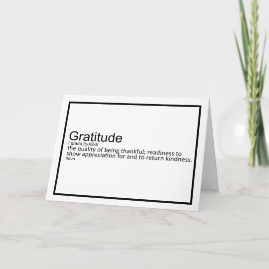 Gratitude Definition Note Card Zazzle