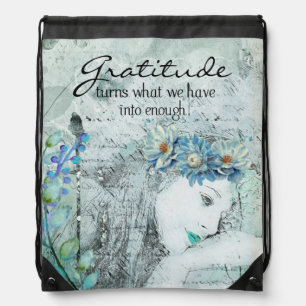 Gratitude Drawstring Bag