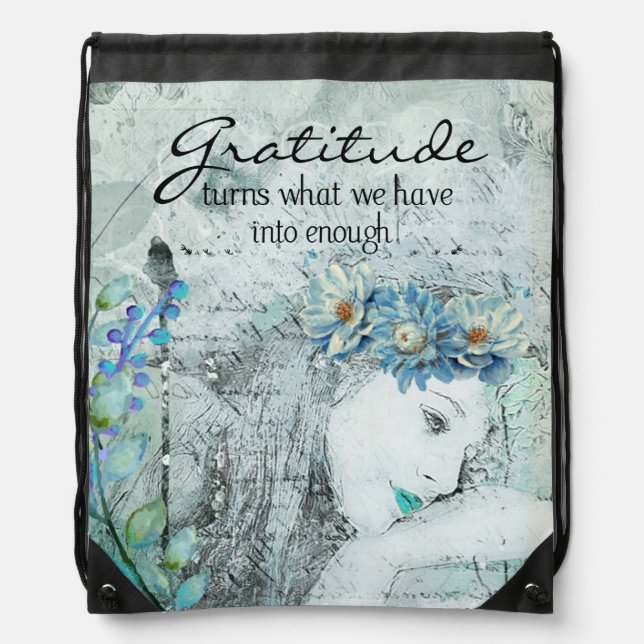 Gratitude Drawstring Bag (Front)