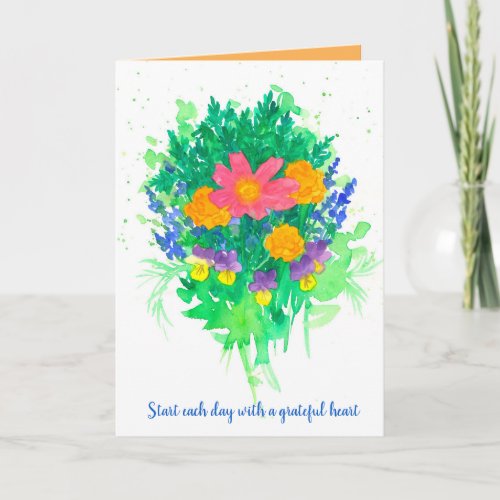 Gratitude Encouragement Bouquet Positive Words Card