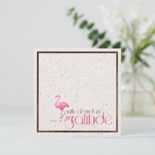 Gratitude Flamingo with Pink Watercolour Card